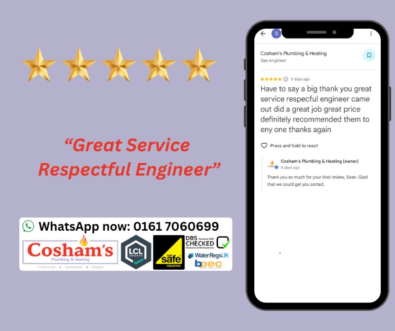 Cosham's Plumbing & Heating job photo